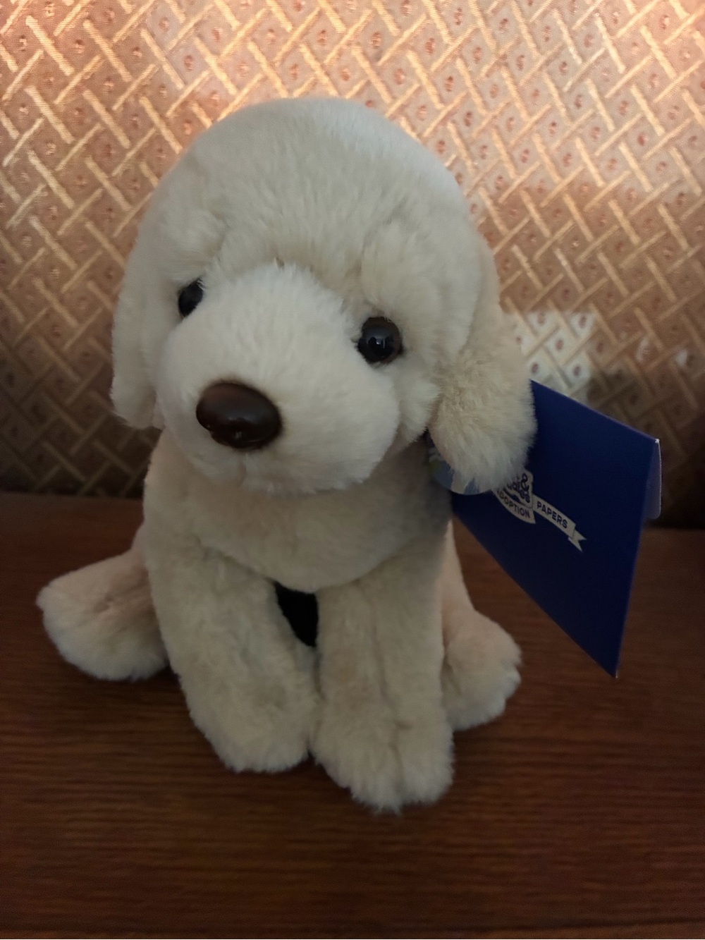 Plush Cream Puppy Dog Toy - Soft Cuddly Pet Plush